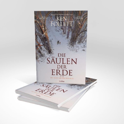 Buchcover und Innenansicht für das Buch: Les Pilliers de la Terre - Tome 01: Le Rêveur de cathédrales