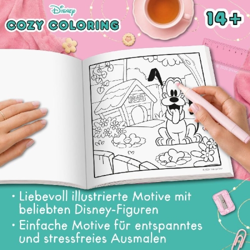 Buchcover und Innenansicht für das Buch: Cozy Coloring Disney - Animals