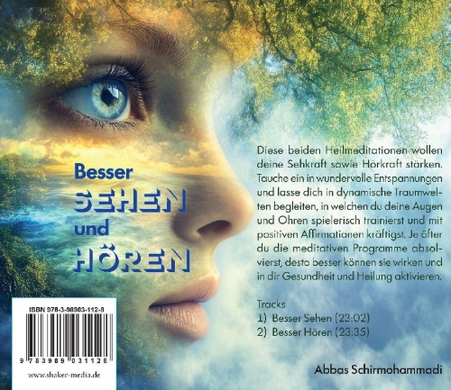 Buchcover und Innenansicht für das Buch: Besser Sehen und Hören - Meditation für die Sinne