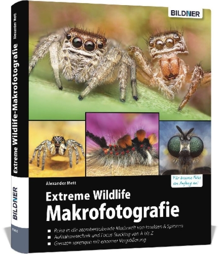 Buchcover und Innenansicht für das Buch: Extreme Wildlife-Makrofotografie