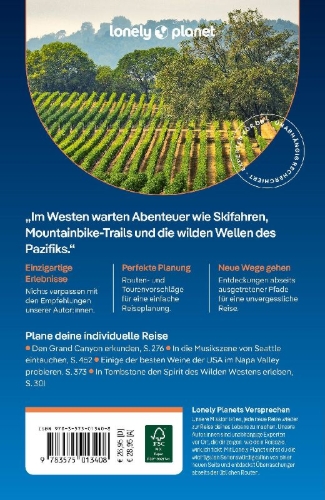 Buchcover und Innenansicht für das Buch: LONELY PLANET Reiseführer USA Westen