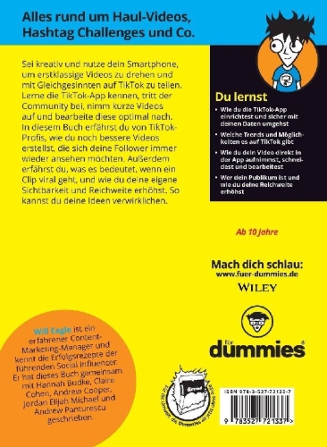 Buchcover und Innenansicht für das Buch: TikTok-Videos selber machen für Dummies Junior