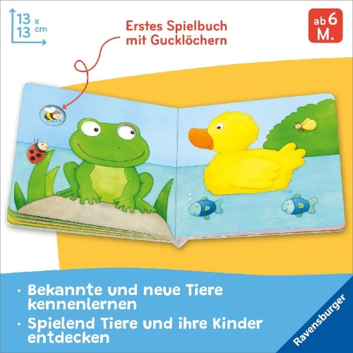 Buchcover und Innenansicht für das Buch: Mein Gucklochbuch: Viele Tiere