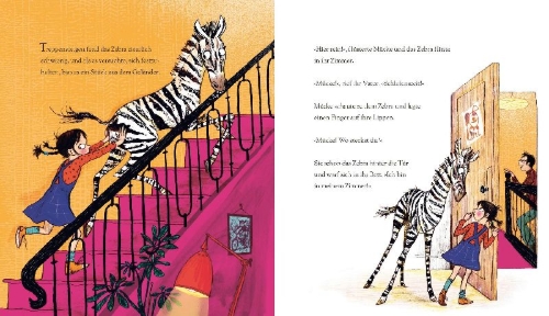 Buchcover und Innenansicht für das Buch: Mücke, Zebra und die wilde Rettung