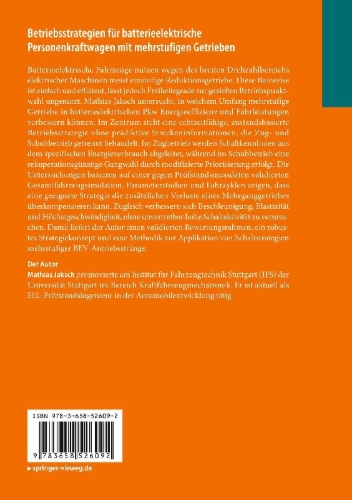 Buchcover und Innenansicht für das Buch: Betriebsstrategien für batterieelektrische Personenkraftwagen mit mehrstufigen Getrieben
