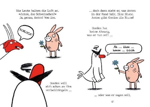 Buchcover und Innenansicht für das Buch: Gordon - The meanest goose on earth