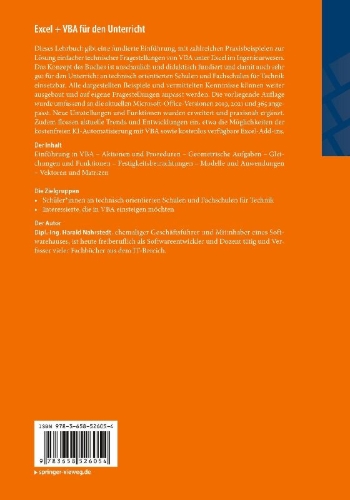 Buchcover und Innenansicht für das Buch: Excel + VBA für den Unterricht