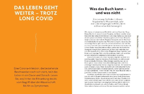 Buchcover und Innenansicht für das Buch: Long Covid und Post Covid