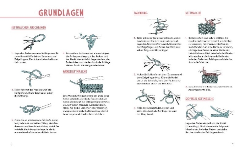 Buchcover und Innenansicht für das Buch: Hej. Mit Rope-Garn häkeln super easy