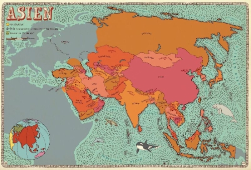 Buchcover und Innenansicht für das Buch: Alle Welt. Das Landkartenbuch