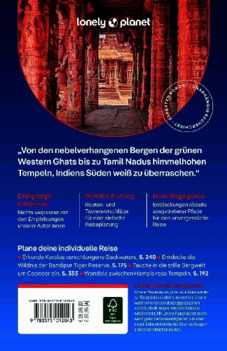 Buchcover und Innenansicht für das Buch: LONELY PLANET Reiseführer Indien Süden & Kerala