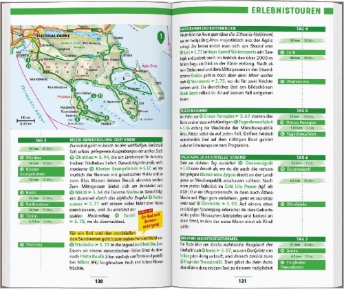 Buchcover und Innenansicht für das Buch: MARCO POLO Reiseführer Chalkidikí, Thessaloníki