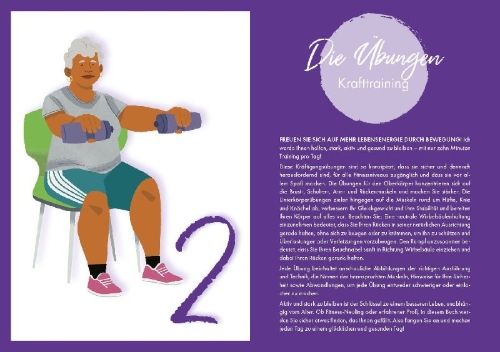 Buchcover und Innenansicht für das Buch: 10-Minute Strength Training Exercises for Seniors