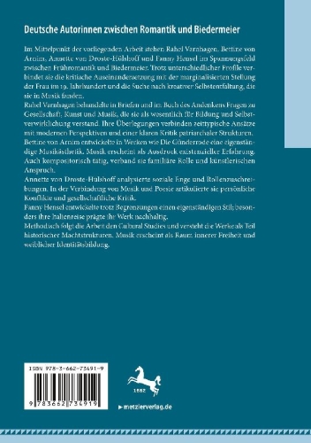 Buchcover und Innenansicht für das Buch: Deutsche Autorinnen zwischen Romantik und Biedermeier