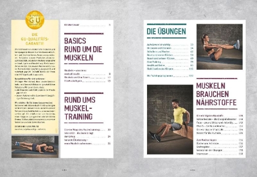 Buchcover und Innenansicht für das Buch: Das Muskel-Workout