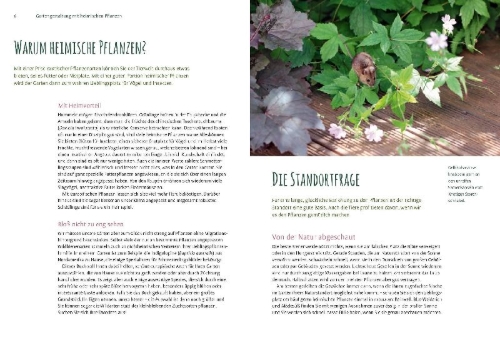 Buchcover und Innenansicht für das Buch: Heimische Pflanzen für den Garten