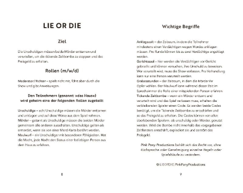 Buchcover und Innenansicht für das Buch: Lie or Die