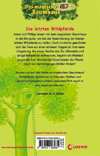 Buchcover und Innenansicht für das Buch: Das magische Baumhaus (Band 63) - Die letzten Wildpferde