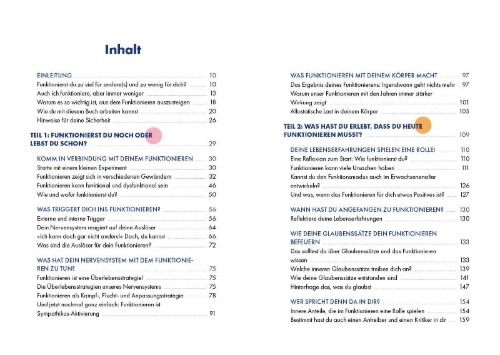 Buchcover und Innenansicht für das Buch: Raus aus dem Funktionsmodus - zurück zu dir