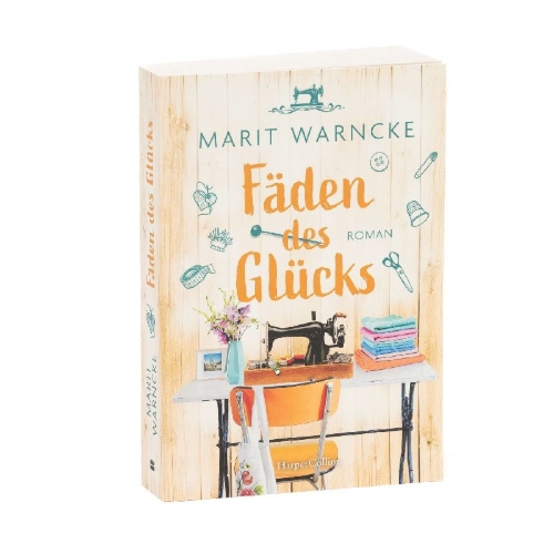 Buchcover und Innenansicht für das Buch: Fäden des Glücks