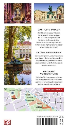 Buchcover und Innenansicht für das Buch: TOP10 Reiseführer Wien