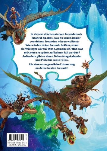 Buchcover und Innenansicht für das Buch: Drachenzähmen leicht gemacht 3: Die geheime Welt: Freundebuch