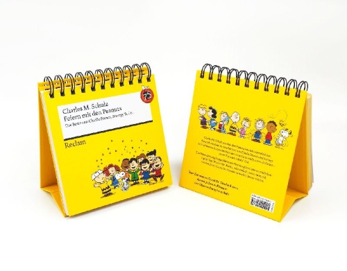 Buchcover und Innenansicht für das Buch: Feiern mit den Peanuts. Das Beste von Charlie Brown, Snoopy & Co.