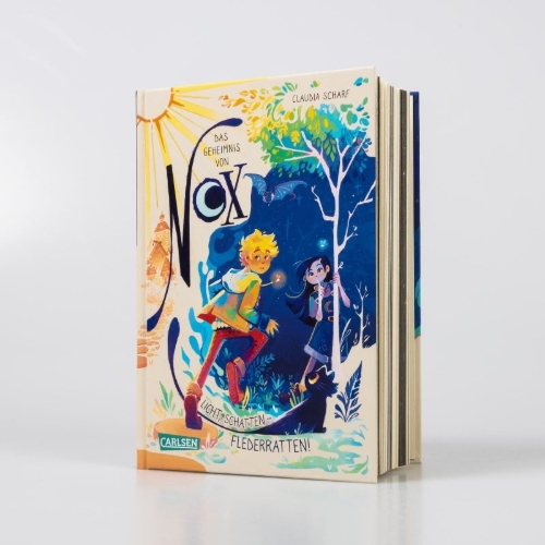Buchcover und Innenansicht für das Buch: Das Geheimnis von Nox 1: Licht, Schatten - Flederratten!