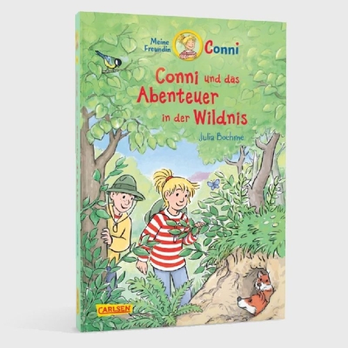 Buchcover und Innenansicht für das Buch: Conni Erzählbände 43: Conni und das Abenteuer in der Wildnis