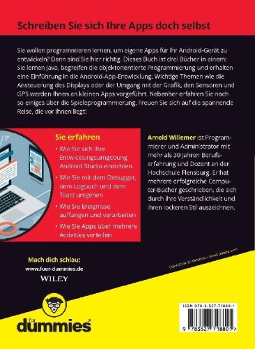 Buchcover und Innenansicht für das Buch: Android-Apps programmieren lernen für Dummies