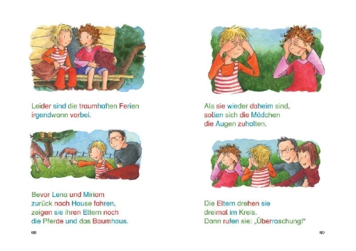 Buchcover und Innenansicht für das Buch: Leselöwen -  Die schönsten Silbengeschichten von besten Freundinnen zum Lesenlernen
