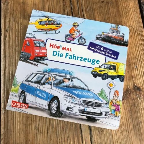 Buchcover und Innenansicht für das Buch: Hör mal (Soundbuch): Die Fahrzeuge