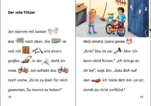 Buchcover und Innenansicht für das Buch: Bildermaus - Fahrradfahren macht Spaß