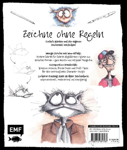 Buchcover und Innenansicht für das Buch: Simply Draw - Mein einzigartiger Zeichen-Workshop für ausdrucksstarke Figuren