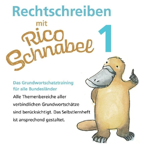 Buchcover und Innenansicht für das Buch: Rechtschreiben mit Rico Schnabel, Klasse 1