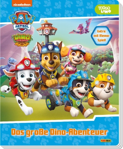 Buchcover und Innenansicht für das Buch: PAW Patrol: Das große Dino-Abenteuer
