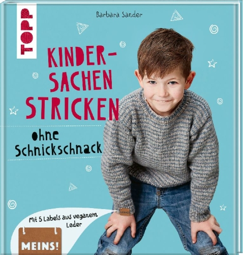 Buchcover und Innenansicht für das Buch: Kindersachen stricken ohne Schnickschnack