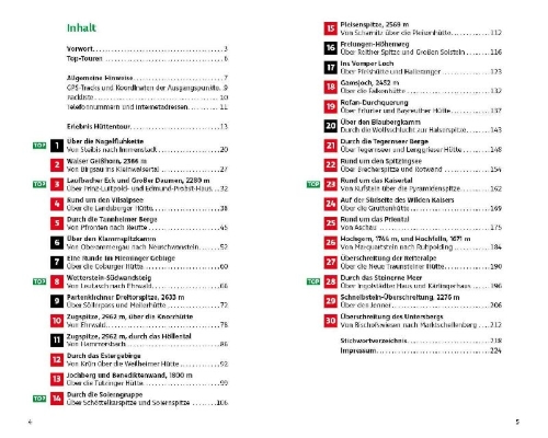 Buchcover und Innenansicht für das Buch: ROTHER Wanderbuch Hüttentouren Bayerische Alpen mit angrenzendem Tirol