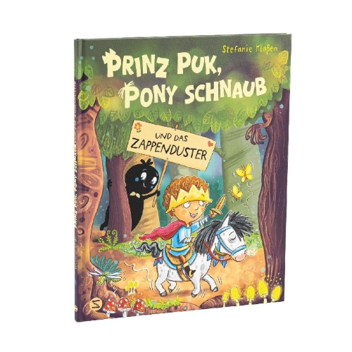 Buchcover und Innenansicht für das Buch: Prinz Puk, Pony Schnaub und das Zappenduster
