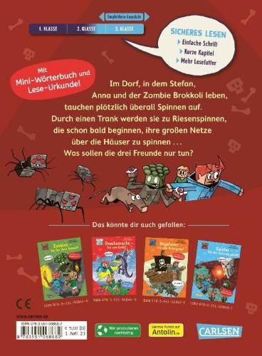 Buchcover und Innenansicht für das Buch: Minecraft 8: Spinnen - bis die Netze beben!