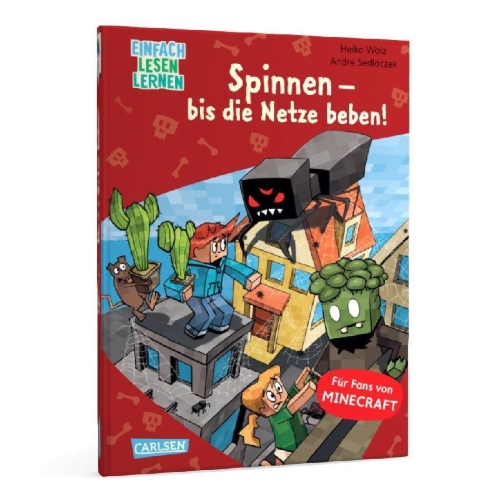Buchcover und Innenansicht für das Buch: Minecraft 8: Spinnen - bis die Netze beben!