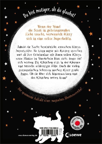 Buchcover und Innenansicht für das Buch: Kitty and the Moonlight Rescue