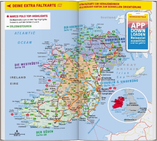 Buchcover und Innenansicht für das Buch: MARCO POLO Reiseführer Irland
