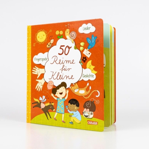 Buchcover und Innenansicht für das Buch: 50 Reime für Kleine