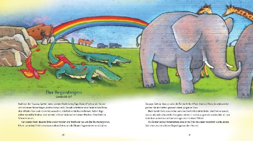 Buchcover und Innenansicht für das Buch: Die Bibel für Kinder erzählt von Margot Käßmann
