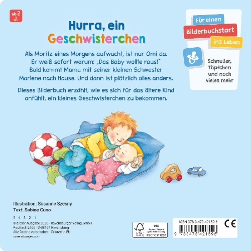 Buchcover und Innenansicht für das Buch: Wir sind jetzt vier