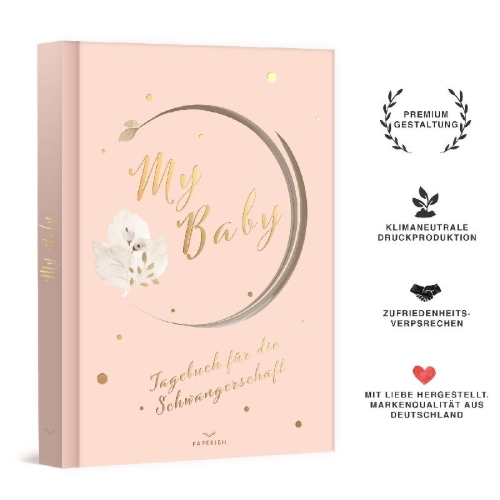 Buchcover und Innenansicht für das Buch: My Baby - Tagebuch für die Schwangerschaft
