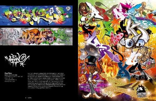 Buchcover und Innenansicht für das Buch: Street Fonts. Graffiti Alphabets from Around the World