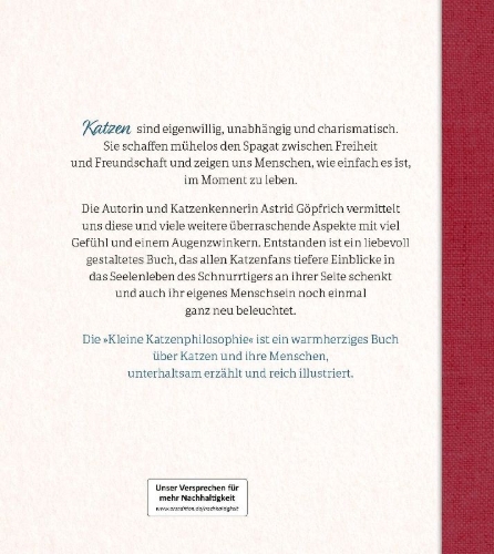 Buchcover und Innenansicht für das Buch: Kleine Katzenphilosophie