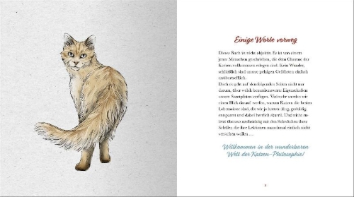 Buchcover und Innenansicht für das Buch: Kleine Katzenphilosophie